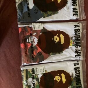 Bape Men's Shirts - White, Brown, Green